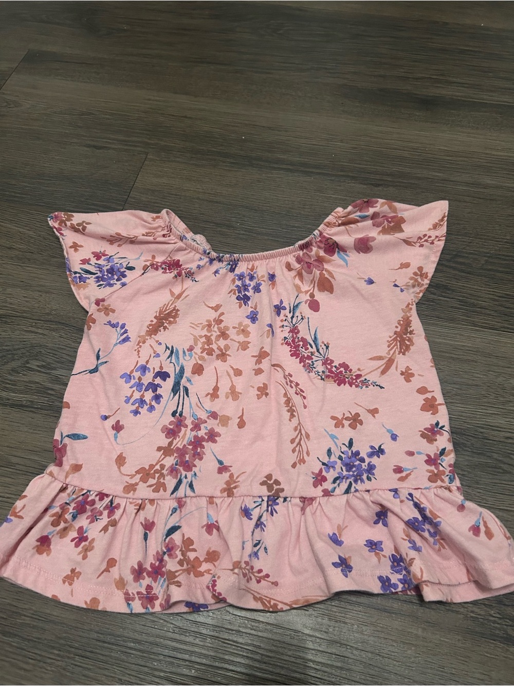 3/$12 Children’s Place Pink Floral Peplum Top Girls Size 4T